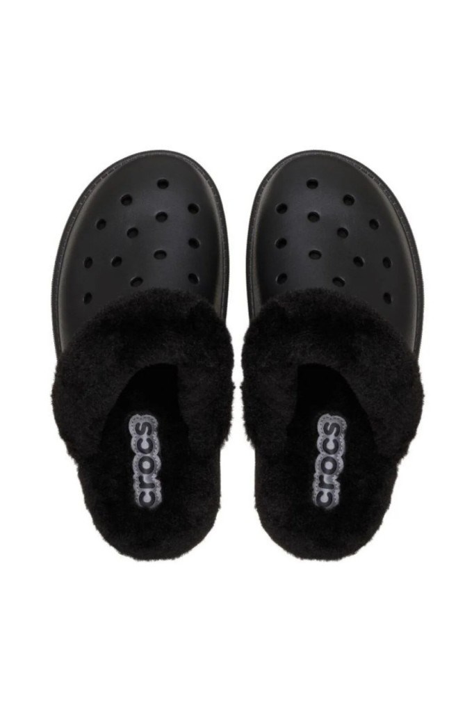 CROCS 212143-CLASSIC FUZZ SCUFF 001-BLACK UNİSEX TERLİK