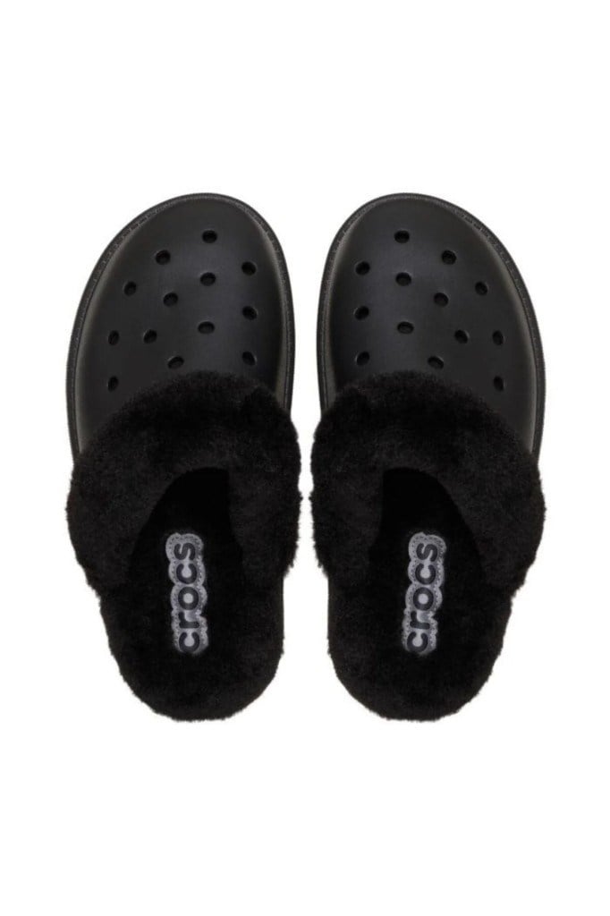 CROCS 212143-CLASSIC FUZZ SCUFF 001-BLACK UNİSEX TERLİK