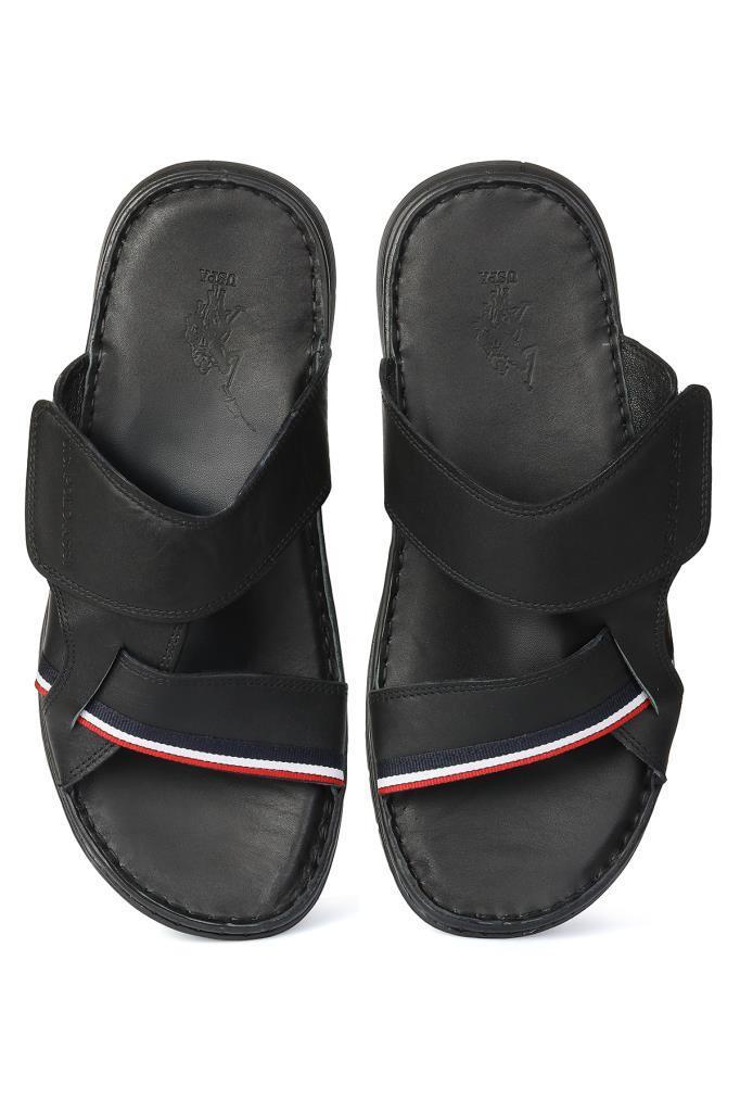 dean hakiki gerçek deri siyah anatomik taban erkek terlik