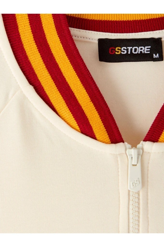 GALATASARAY E261092 HALF ZIP EKRU KADIN SWEATSHİRT