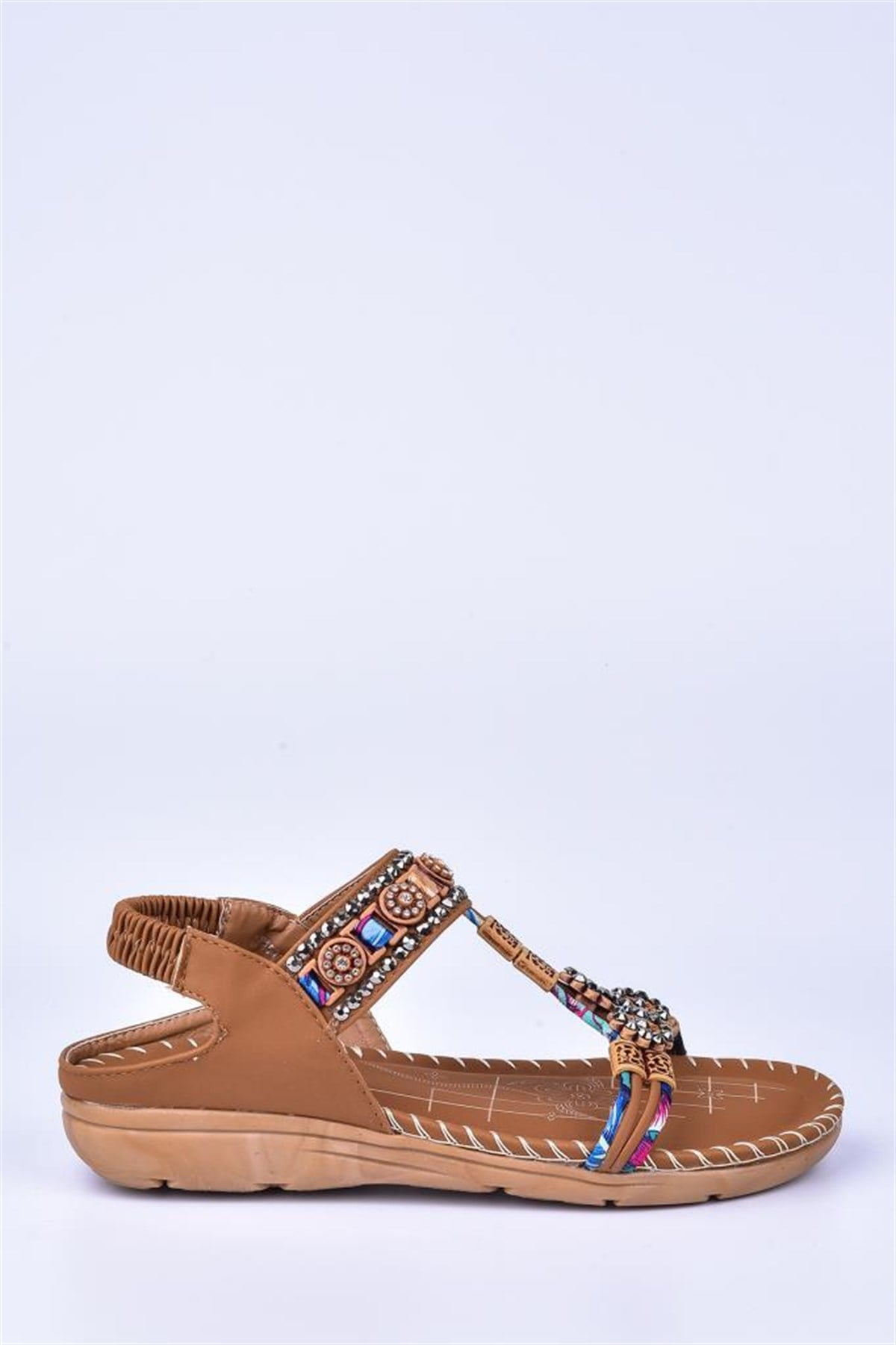 GUJA 20Y150-10 CAMEL KADIN YASTIK TABAN KOLAY GİYİM SANDALET