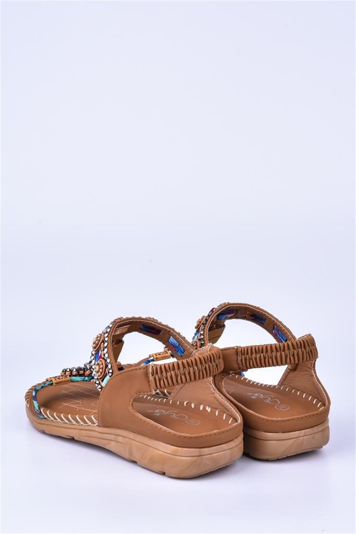 GUJA 20Y150-10 CAMEL KADIN YASTIK TABAN KOLAY GİYİM SANDALET