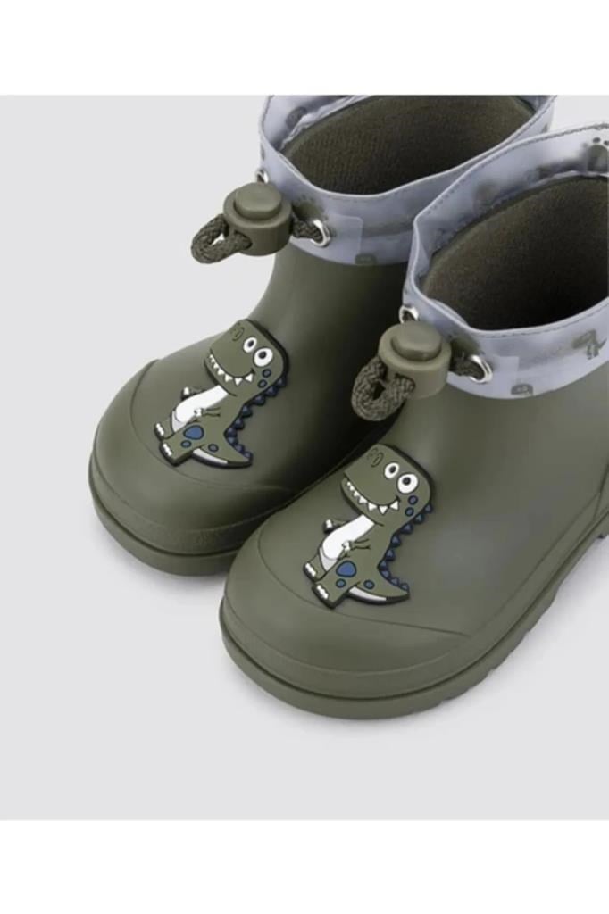 İGOR W10323 MENDI DINO 042-KAKI ÇOCUK YAĞMUR ÇİZMESİ