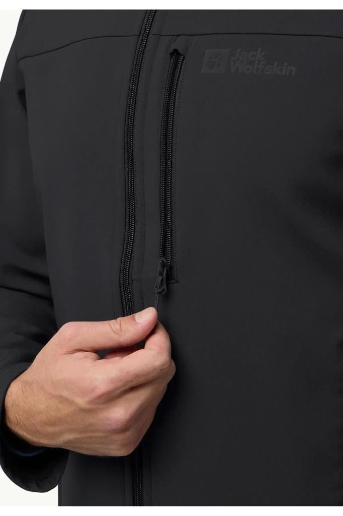 Jack Wolfskin WHIRLWIND MEN A62521-SOFTSHELL BLACK ERKEK MONT