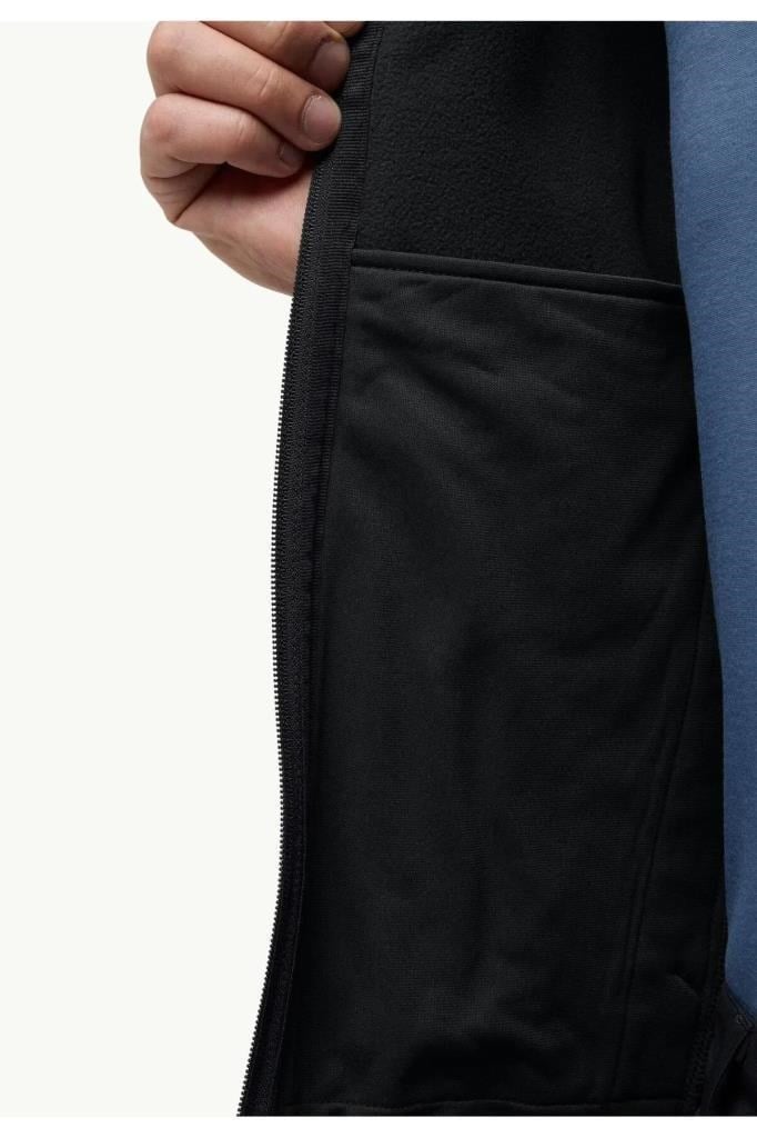 Jack Wolfskin WHIRLWIND MEN A62521-SOFTSHELL BLACK ERKEK MONT