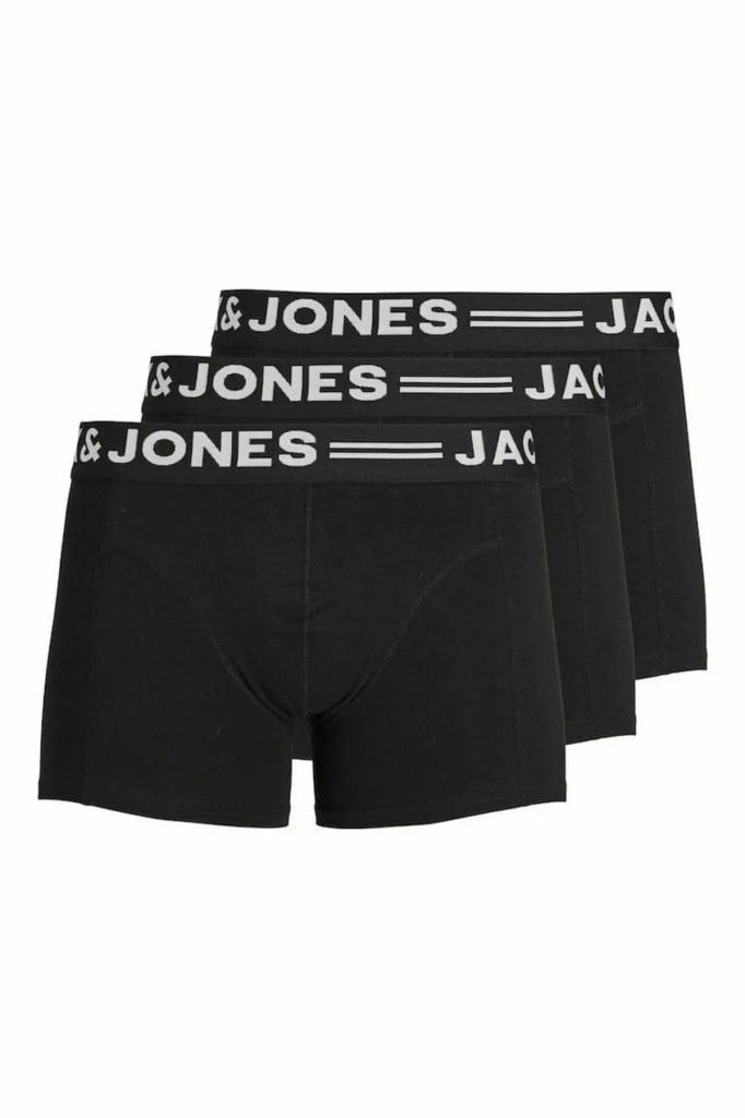 Jack&Jones 12081832 SENSE TRUNKS 3-PACK NOOS BLACK BLACK ERKEK BOXER