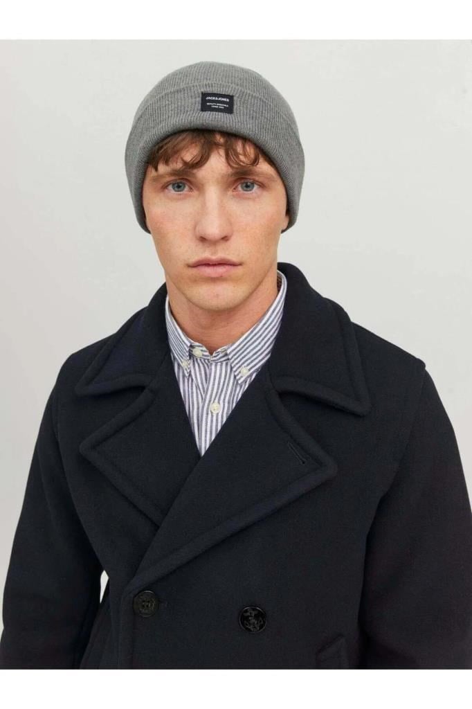 Jack&Jones 12092815 JACDNA BEANIE GREY MELANGE NS ERKEK BERE