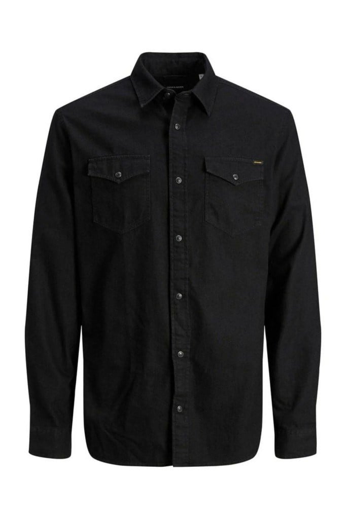 Jack&Jones 12138115 JJESHERIDAN SHIRT L/S BLACK DENIM ERKEK GÖMLEK
