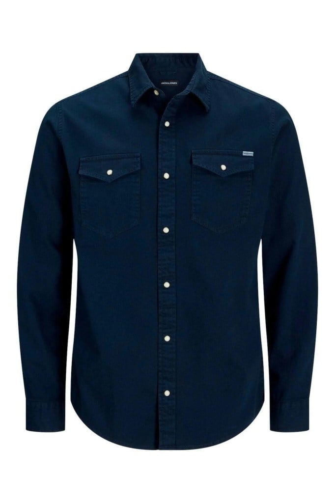 Jack&Jones 12138115 JJESHERIDAN SHIRT L/S DARK NAVY ERKEK GÖMLEK