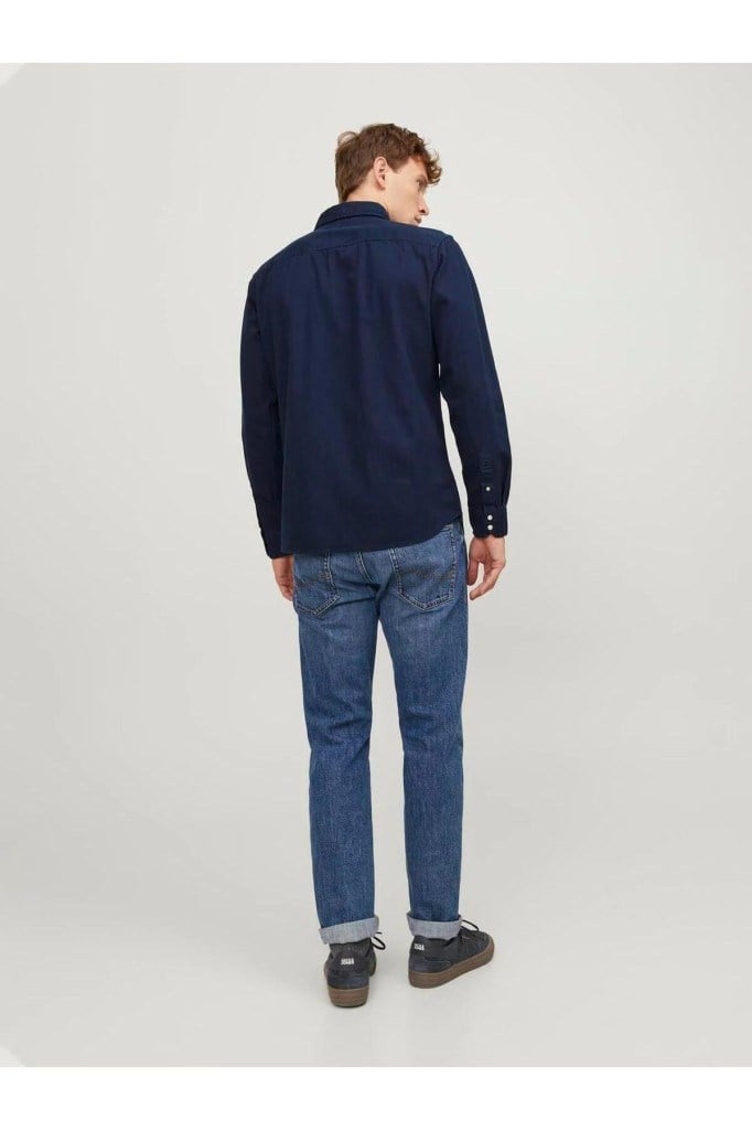 Jack&Jones 12138115 JJESHERIDAN SHIRT L/S DARK NAVY ERKEK GÖMLEK