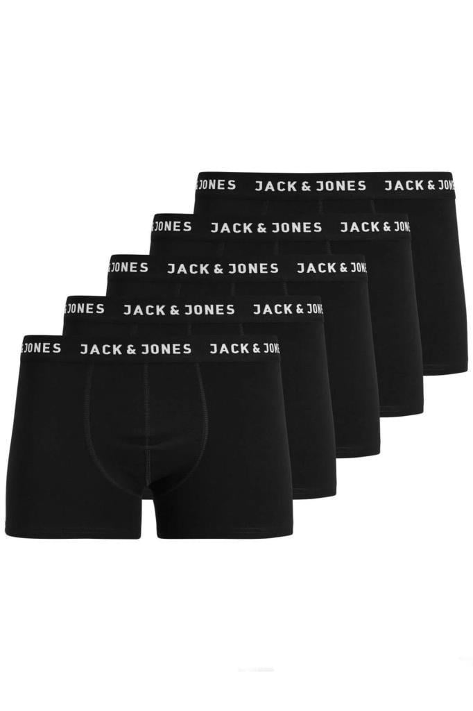 Jack&Jones 12142342 JACHUEY TRUNKS 5 PACK BLACK ERKEK BOXER