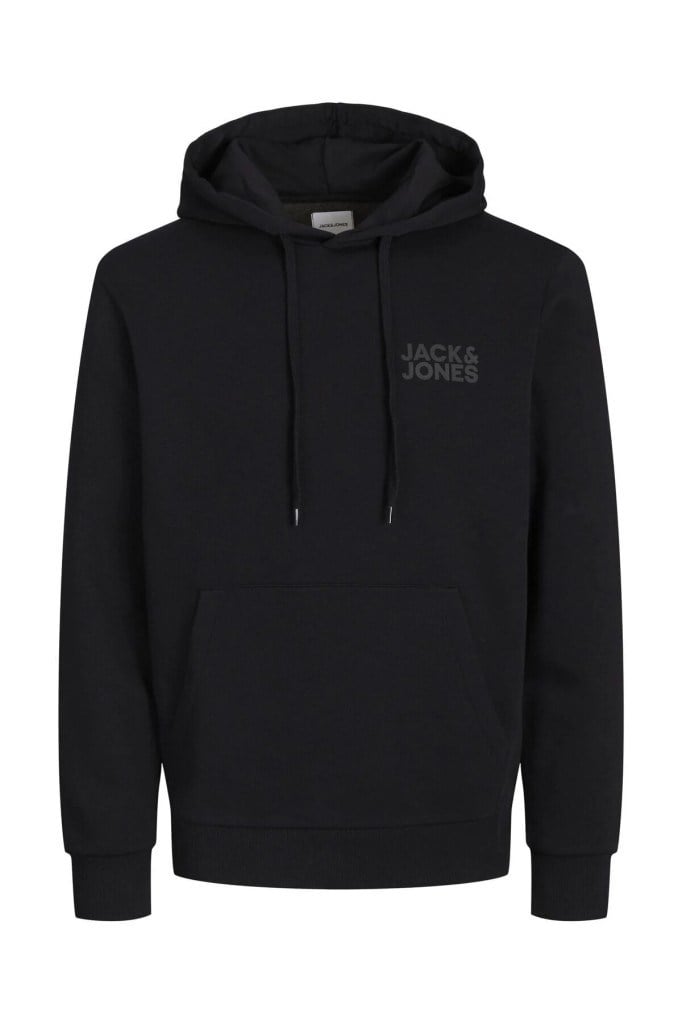Jack&Jones 12152840 JCOCORP LOGO SWEAT HOOD BLACK ERKEK SWEAT