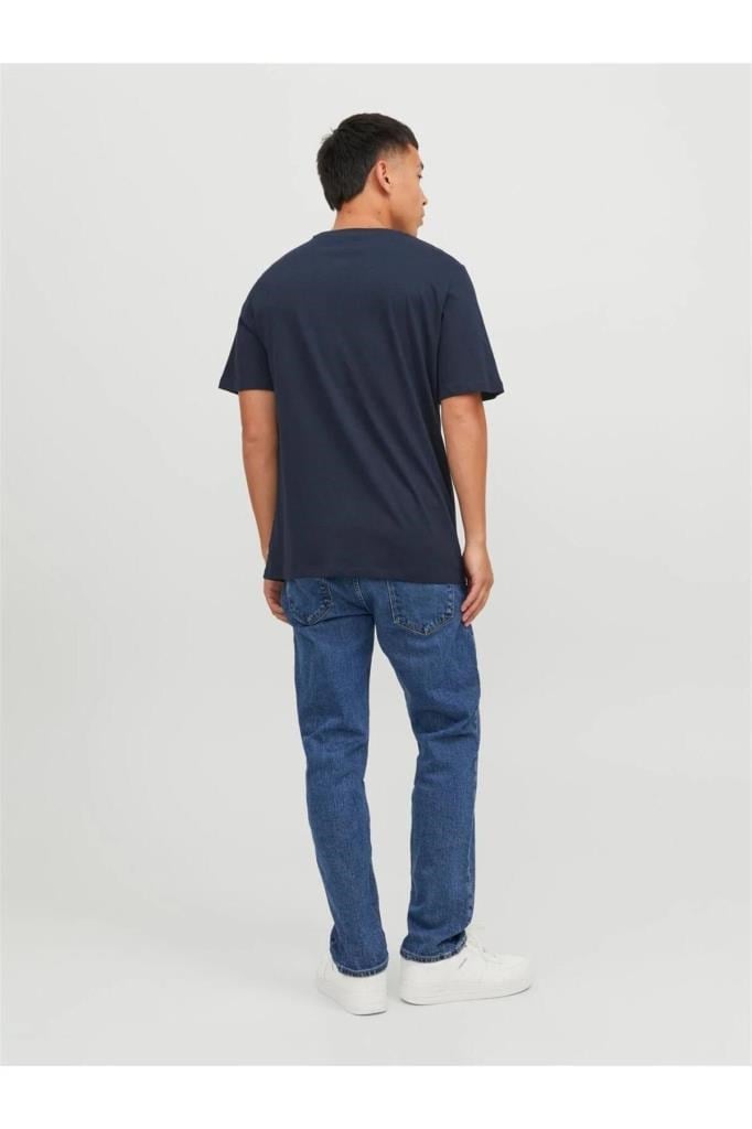 Jack&Jones 12156101 JJEORGANIC TEE SS O-NECK NAVY ERKEK T-SHİRT