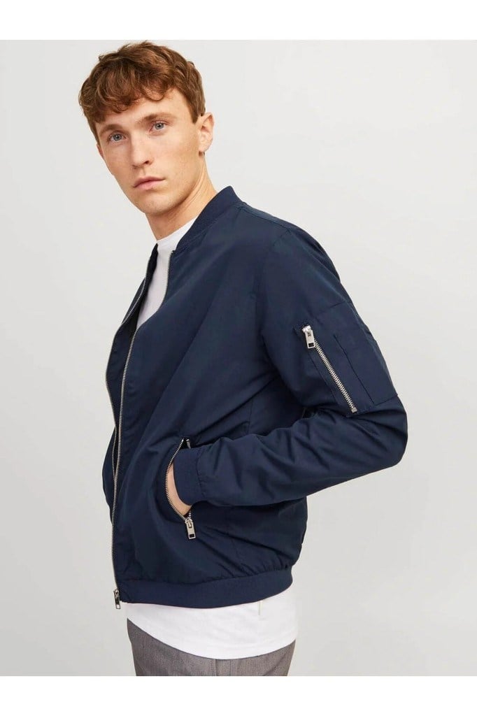 Jack&Jones 12165203 JJERUSH BOMBER NOOS NAVY BLAZER ERKEK CEKET