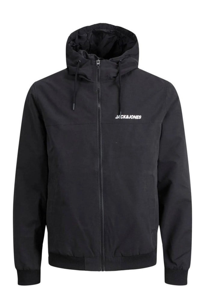Jack&Jones 12200208 JJERUSH HOOD BOMBER NOOS BLACK ERKEK KAPÜŞONLU CEKET