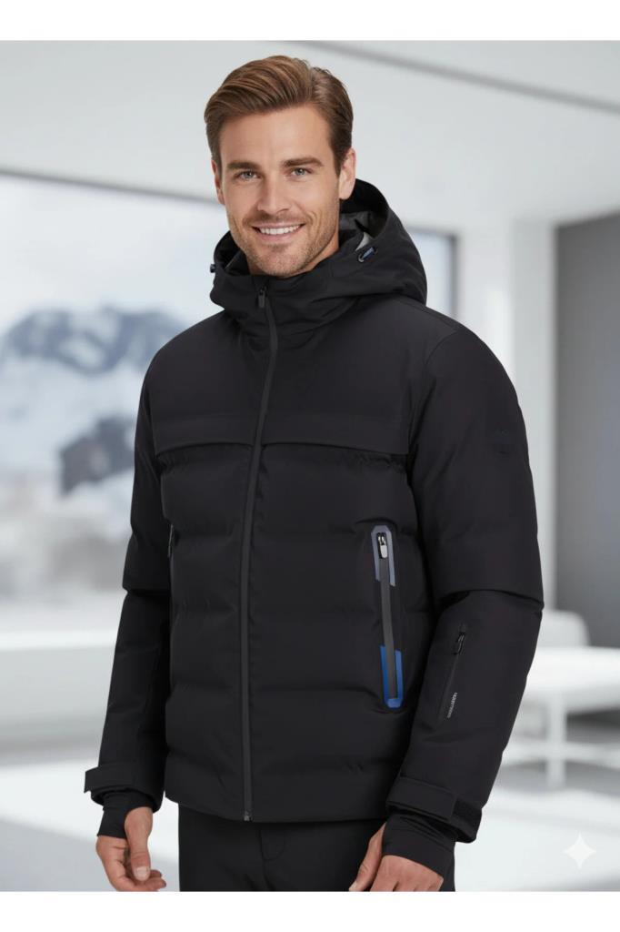 Jack&Jones 12225287 JCOTARWIN PUFFER BLACK ERKEK MONT