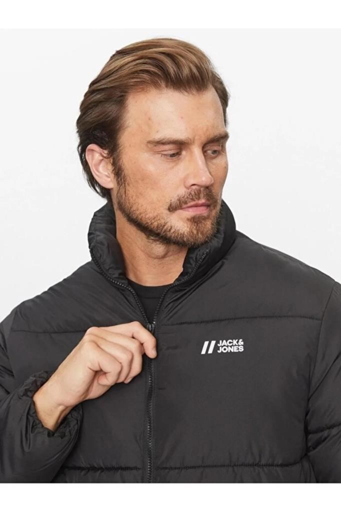 Jack&Jones 12238745 JJMAX PUFFER JACKET BLACK ERKEK MONT