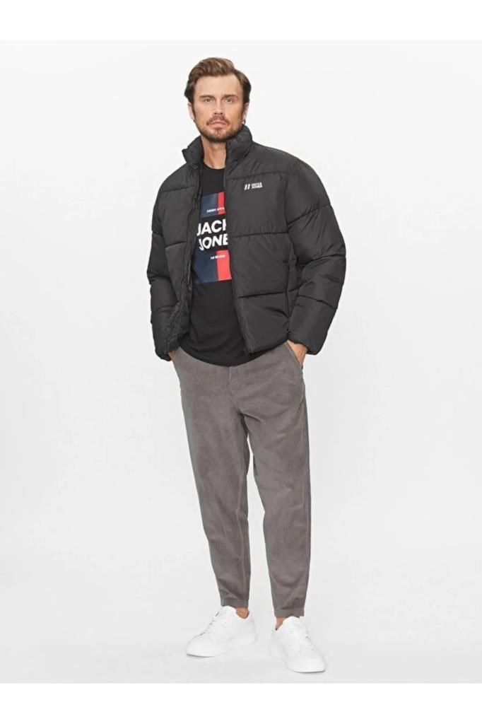 Jack&Jones 12238745 JJMAX PUFFER JACKET BLACK ERKEK MONT