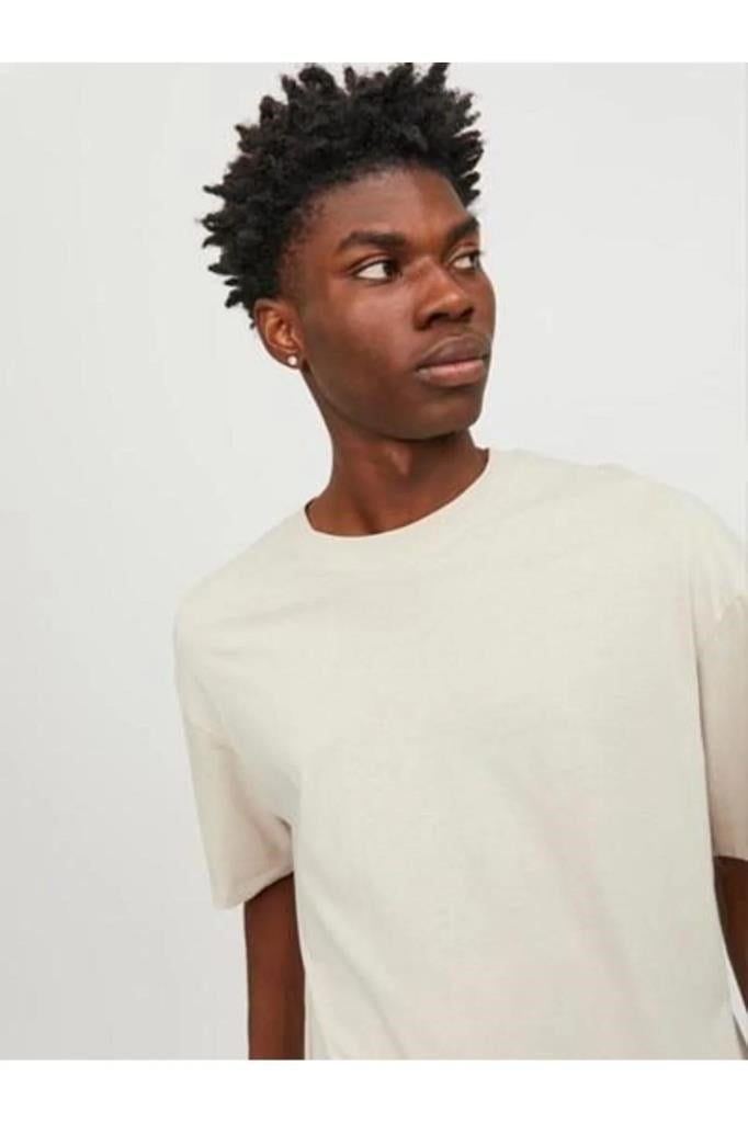 Jack&Jones 12249319 JJEBRADLEY TEE SS O-NECK MOONBEAM ERKEK T-SHİRT