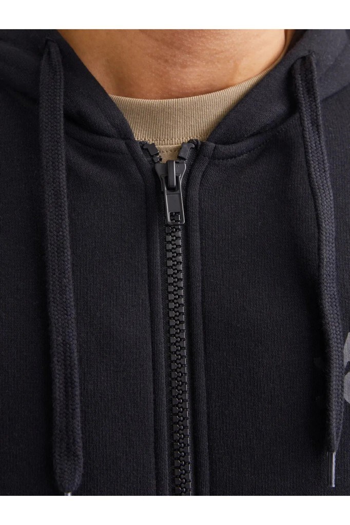 Jack&Jones 12265177 JJECORP LOGO SWEAT ZIP HOOD BLACK SWEAT