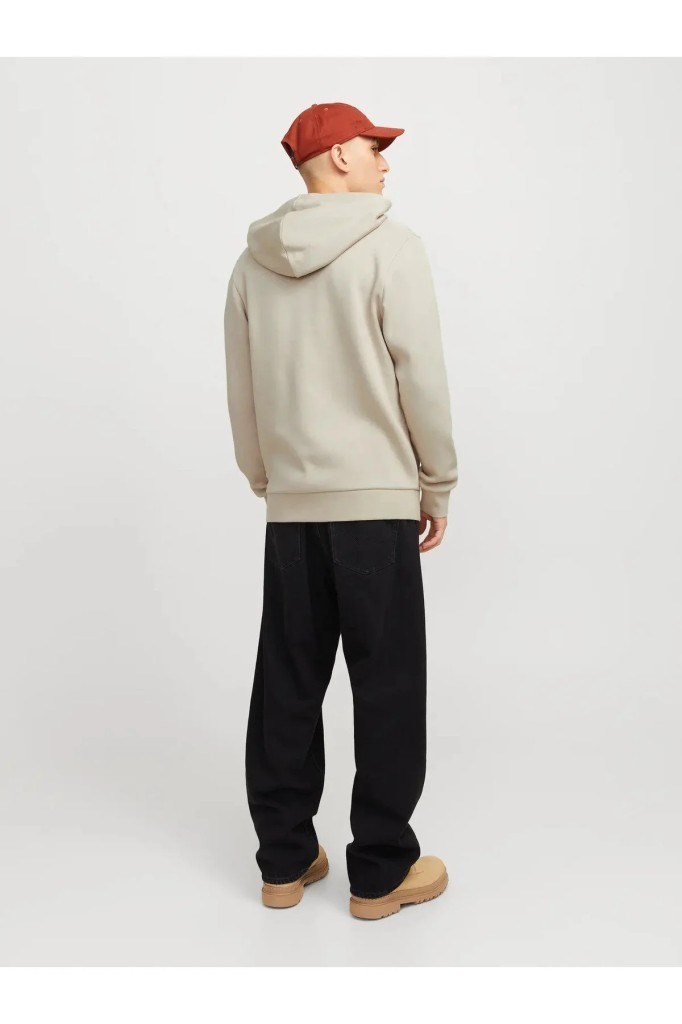 Jack&Jones 12265177 JJECORP LOGO SWEAT ZIP HOOD MOONBEAM SWEAT