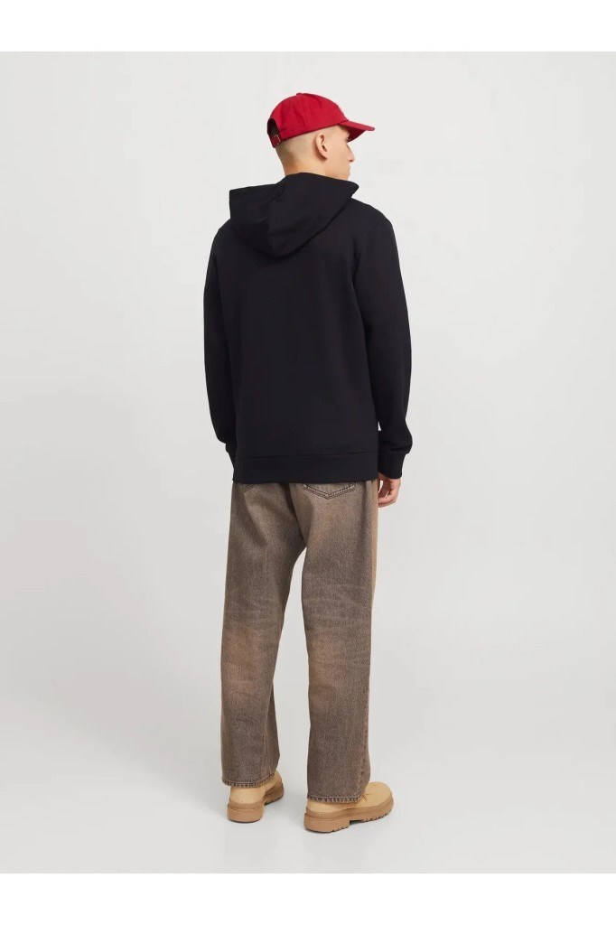 Jack&Jones 12265177 JJECORP LOGO SWEAT ZIP HOOD BLACK SWEAT