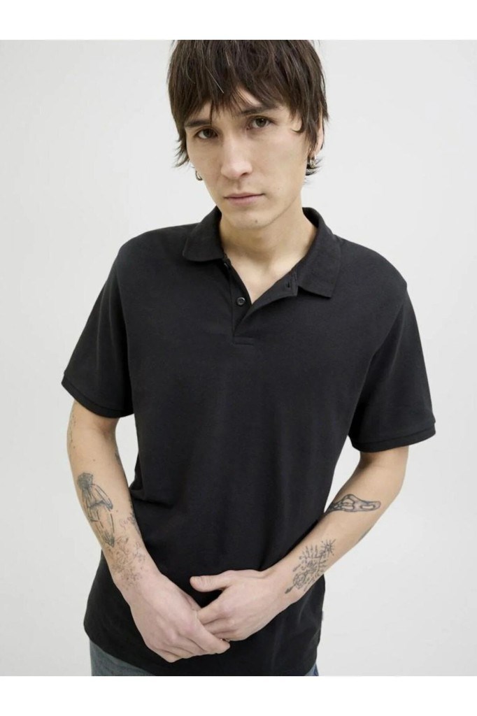 Jack&Jones 12270150 JJKANE POLO SS BLACK POLO YAKA ERKEK T-SHİRT