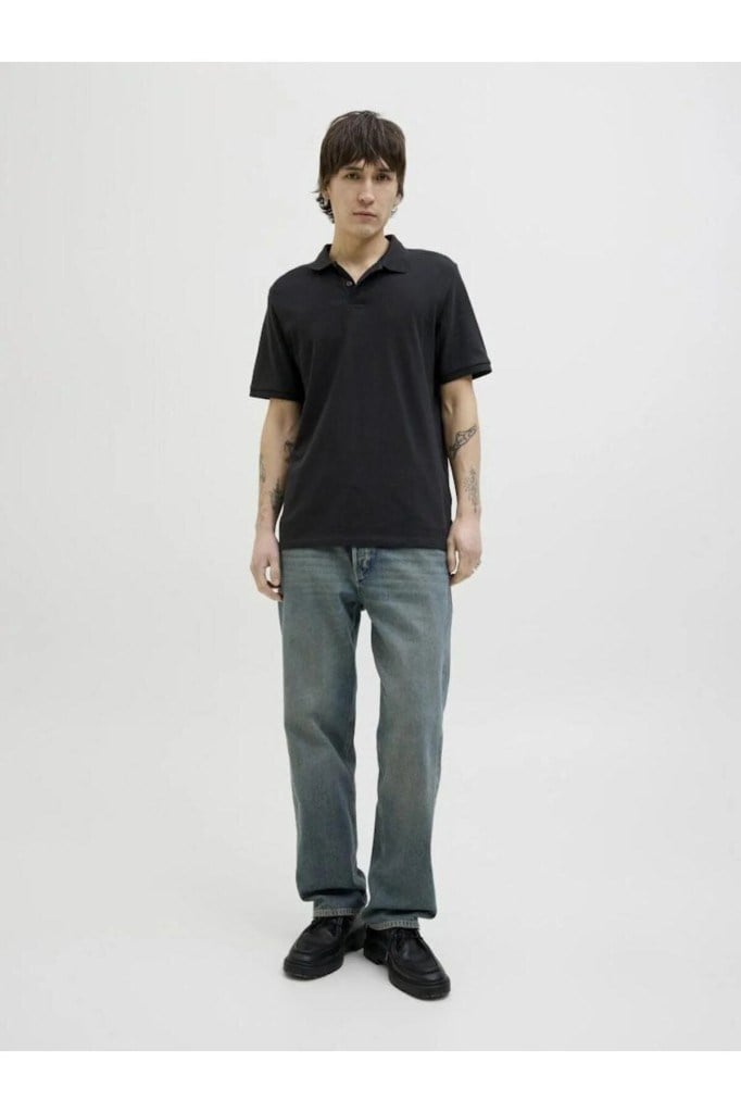 Jack&Jones 12270150 JJKANE POLO SS BLACK POLO YAKA ERKEK T-SHİRT