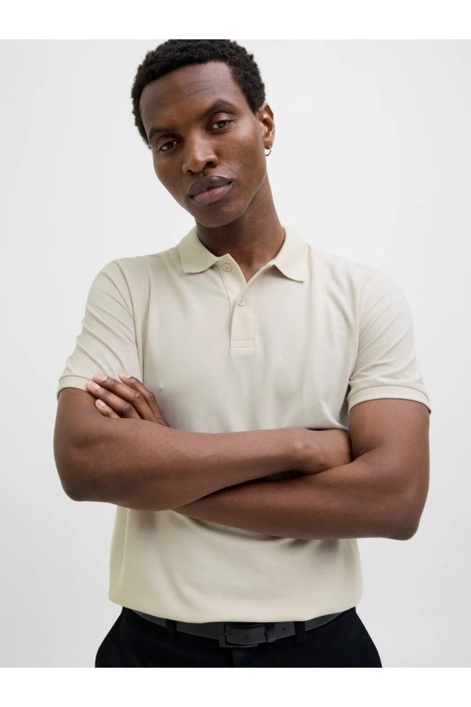 Jack&Jones 12270150 JJKANE POLO SS MOONBEAM POLO YAKA ERKEK T-SHİRT