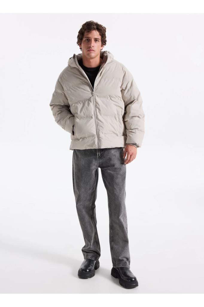 Jack&Jones 12278749 JJESOHO PUFFER HOOD DOVE ERKEK MONT