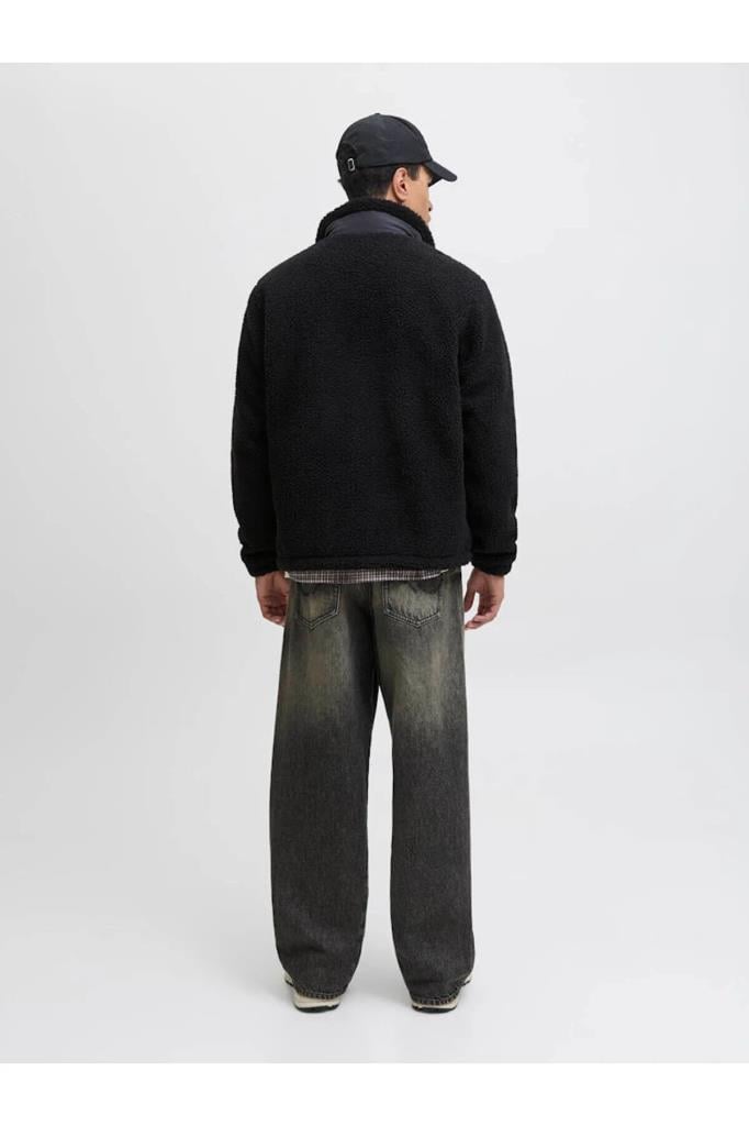 Jack&Jones 12278784 JJESOHO TEDDY JACKET BLACK ERKEK MONT