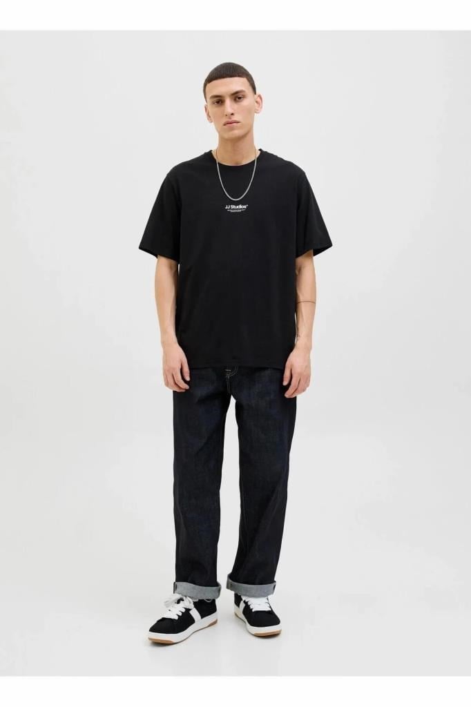 Jack&Jones 12278787 JJESOHO TEE SS CREW NECK BLACK ERKEK T-SHİRT