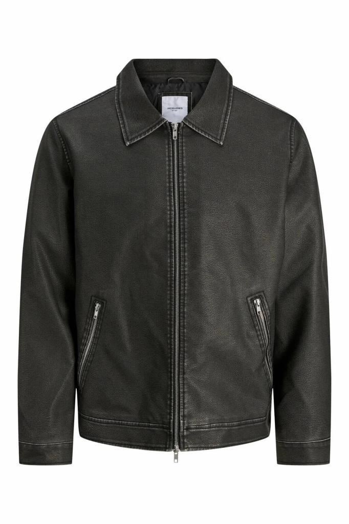 Jack&Jones 12278839 JJECASABLANCA PU JACKET BLACK ERKEK CEKET