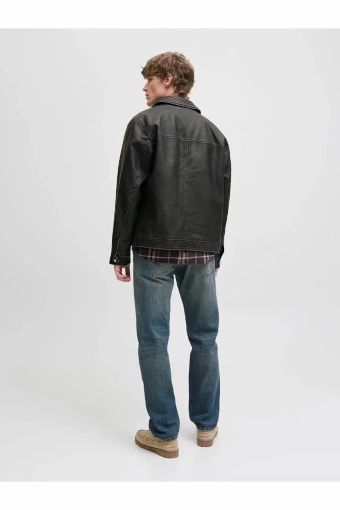 Jack&Jones 12278839 JJECASABLANCA PU JACKET BLACK ERKEK CEKET