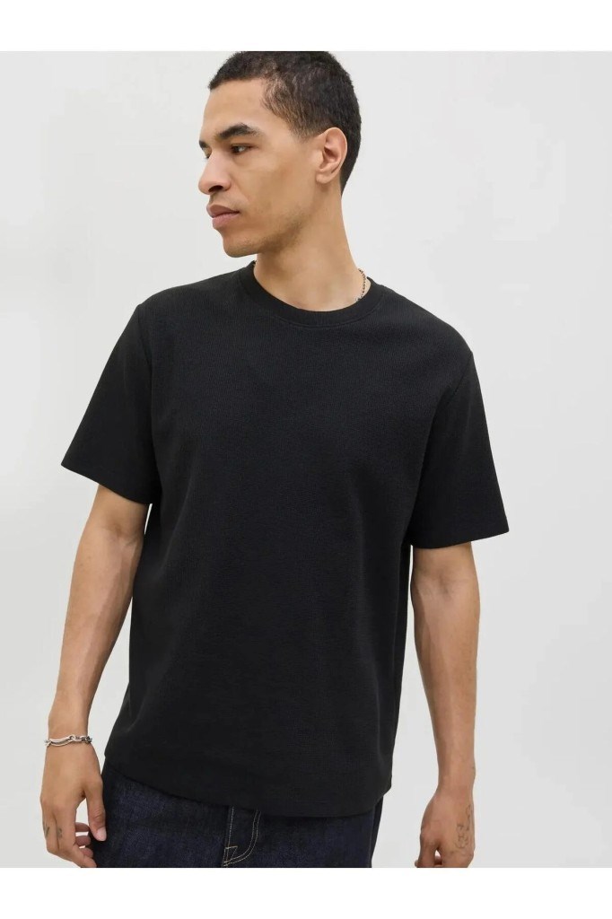 Jack&Jones 12278952 JJEAUSTIN TEE SS NOOS BLACK ERKEK T-SHİRT
