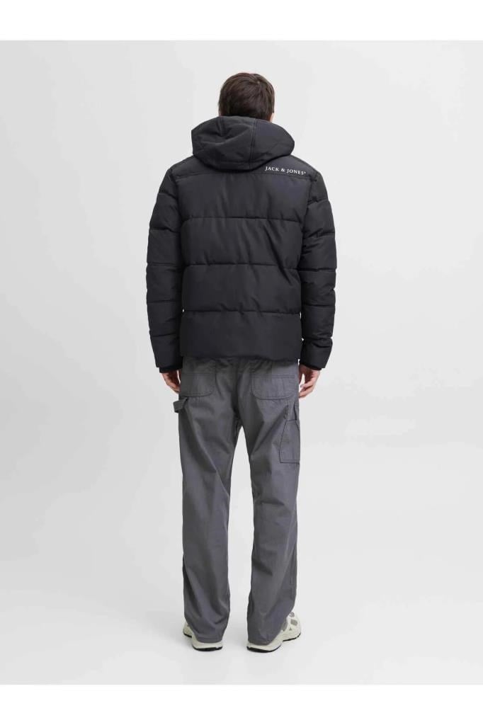 Jack&Jones 12279687 JJMORGAN PUFFER JACKET BLACK ERKEK MONT