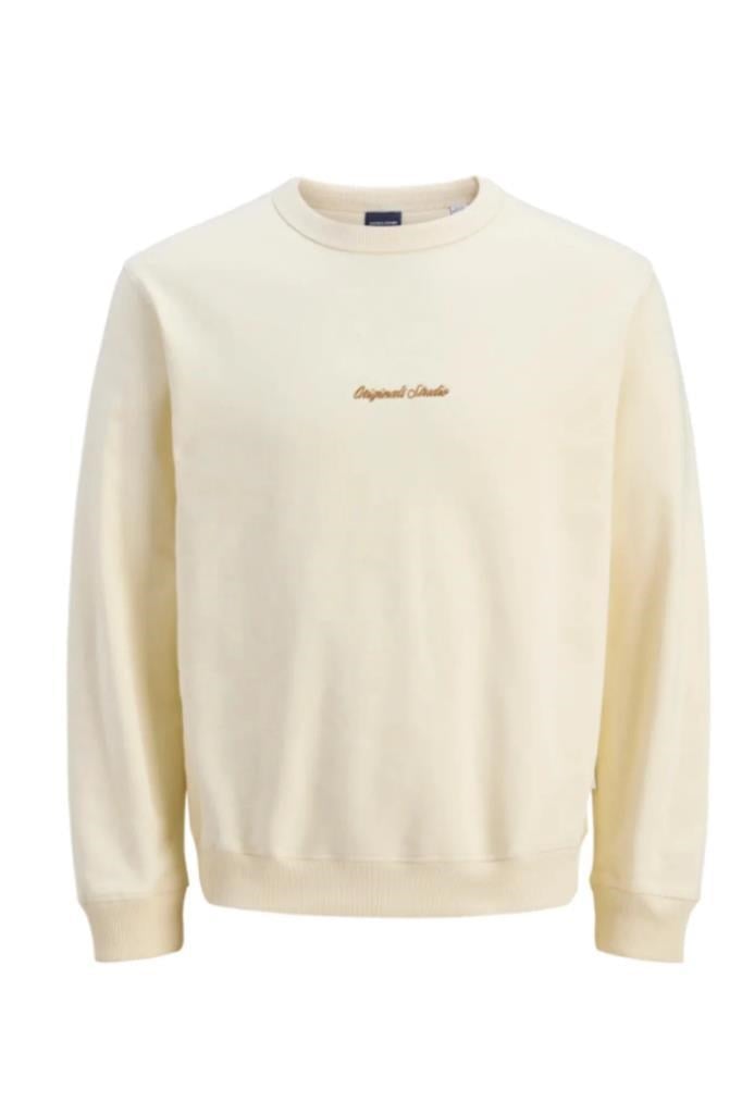 Jack&Jones 12282893 JORNORREBRO EMB SWEAT ANTIQUE WHITE ERKEK SWEATSHİRT