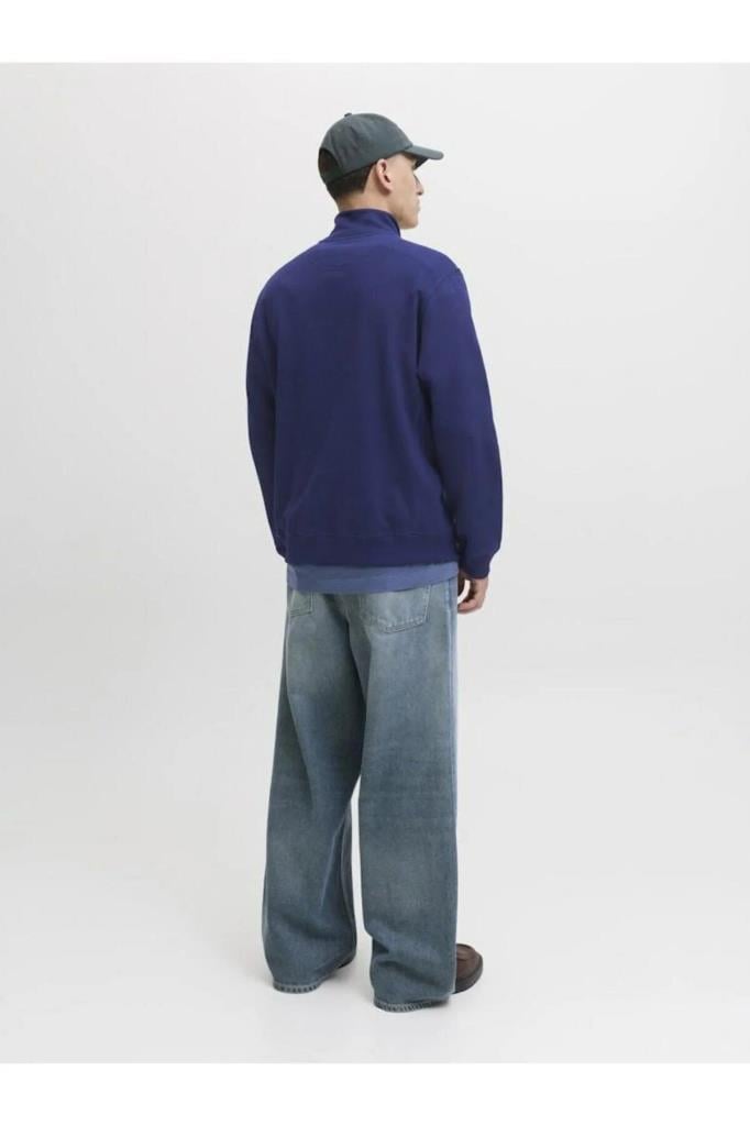 Jack&Jones 12282899 JORNORREBRO EMB SWEAT OCEAN CAVERN ERKEK SWEATSHİRT