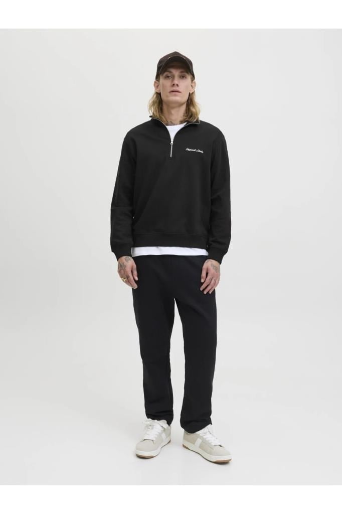 Jack&Jones 12282899 JORNORREBRO EMB SWEAT BLACK ERKEK SWEATSHİRT