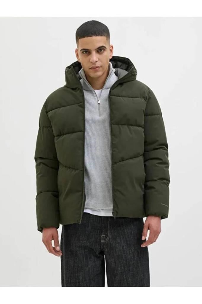 Jack&Jones 12283517 JJGLOBAL PUFFER JACKET SCARAB ERKEK MONT