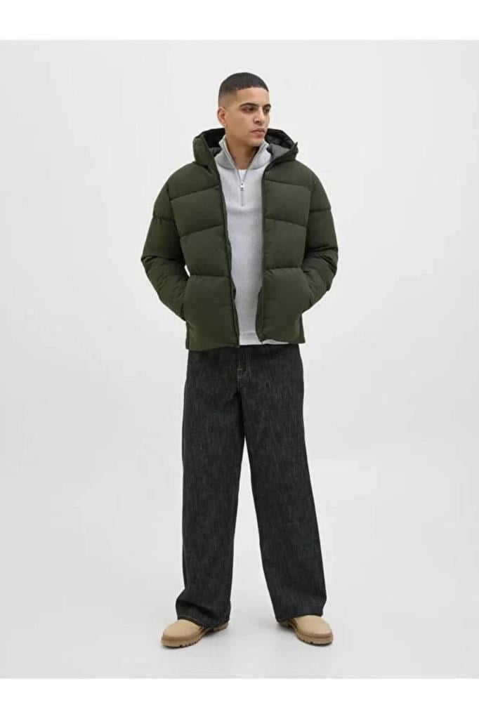 Jack&Jones 12283517 JJGLOBAL PUFFER JACKET SCARAB ERKEK MONT