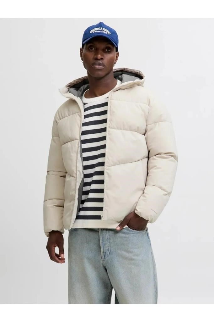 Jack&Jones 12283517 JJGLOBAL PUFFER JACKET MOONBEAM ERKEK MONT