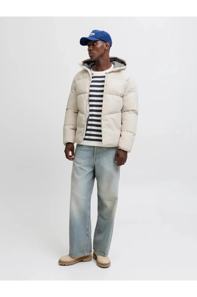 Jack&Jones 12283517 JJGLOBAL PUFFER JACKET MOONBEAM ERKEK MONT