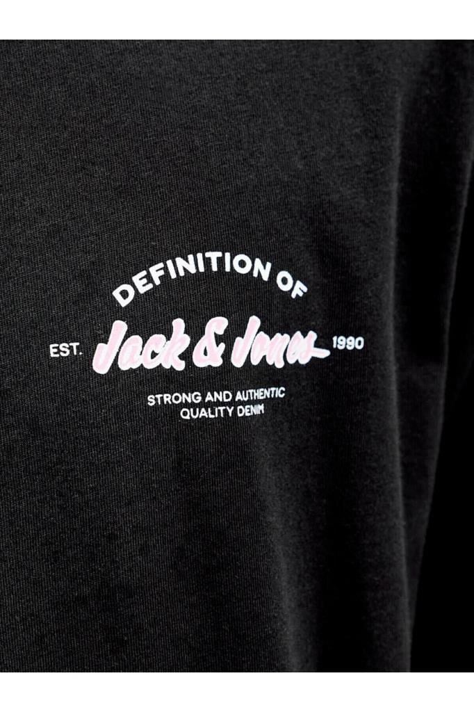 Jack&Jones 12288113 JJBRANDON TEE SS CREW BLACK ERKEK T-SHİRT