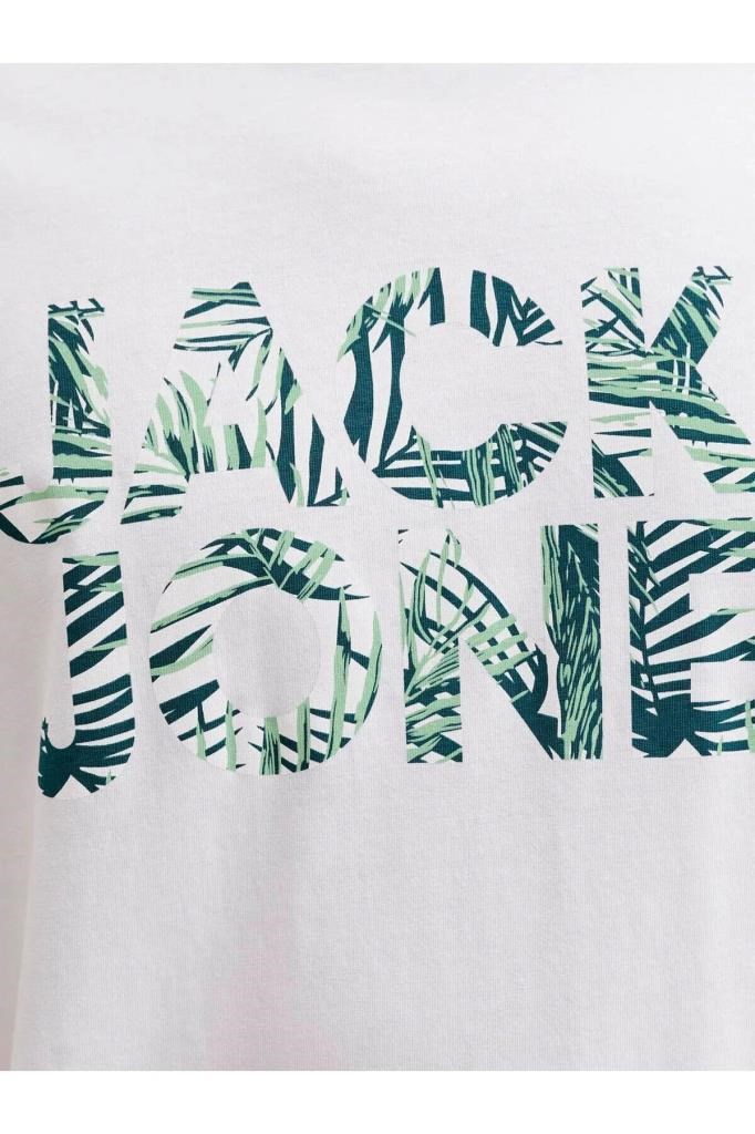 Jack&Jones 12288536 JJEJEFF LOGO TEE SS SN WHITE ERKEK T-SHİRT