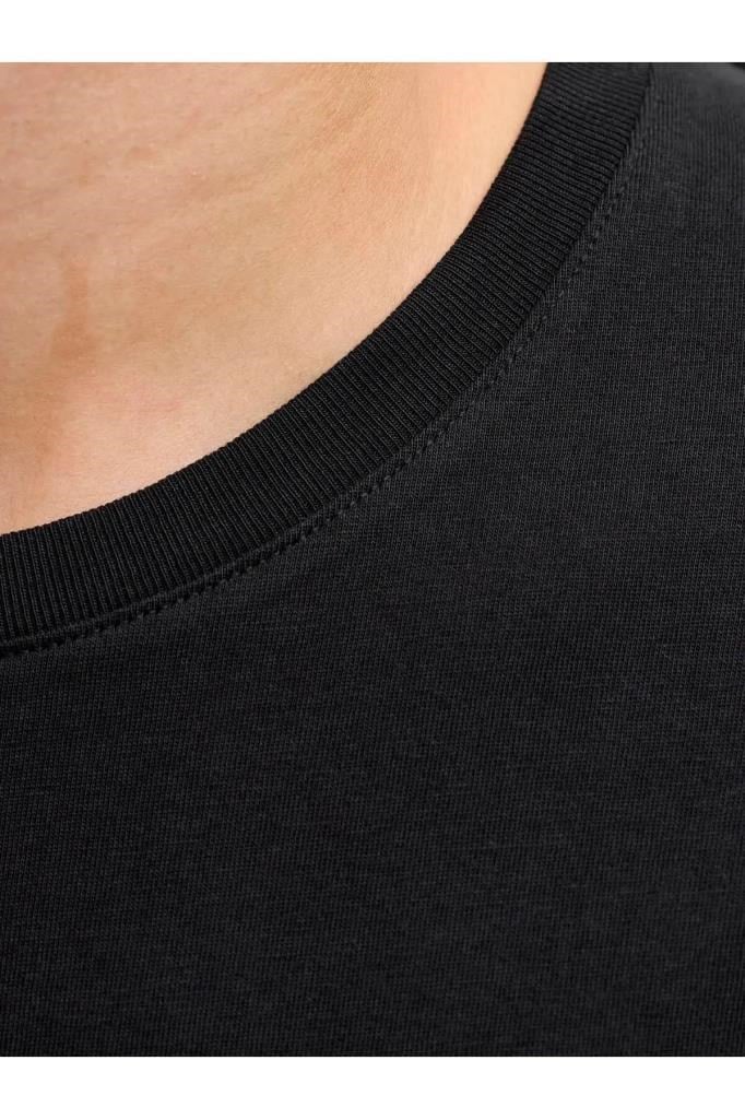 Jack&Jones 12288536 JJEJEFF LOGO TEE SS SN BLACK ERKEK T-SHİRT