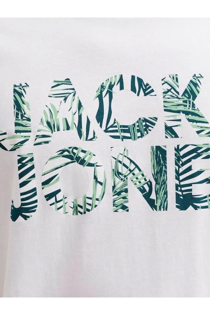 Jack&Jones 12288536 JJEJEFF LOGO TEE SS SN WHITE ERKEK T-SHİRT