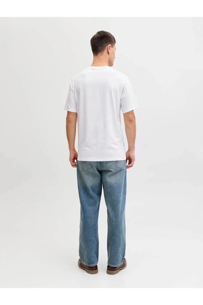 Jack&Jones 12288536 JJEJEFF LOGO TEE SS SN WHITE ERKEK T-SHİRT