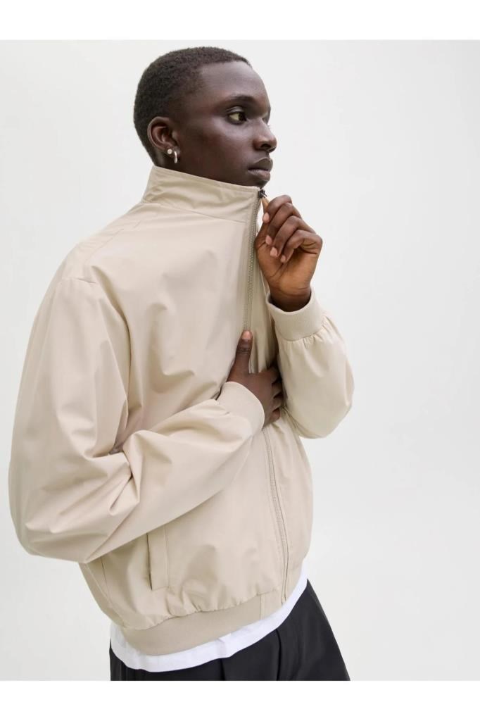 Jack&Jones 12288895 JJECHARGE COLLAR BOMBER MOONBEAM ERKEK CEKET