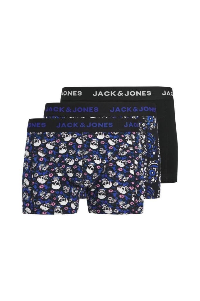 Jack&Jones 12289026 JACFLOWER TRUNKS 3 PACK BLACK ERKEK BOXER